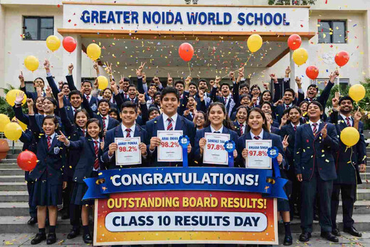 ग्रेटर नोएडा वर्ल्ड स्कूल का शानदार परिणाम, 98.2 प्रतिशत के साथ आरव पूनिया बने टॉपर